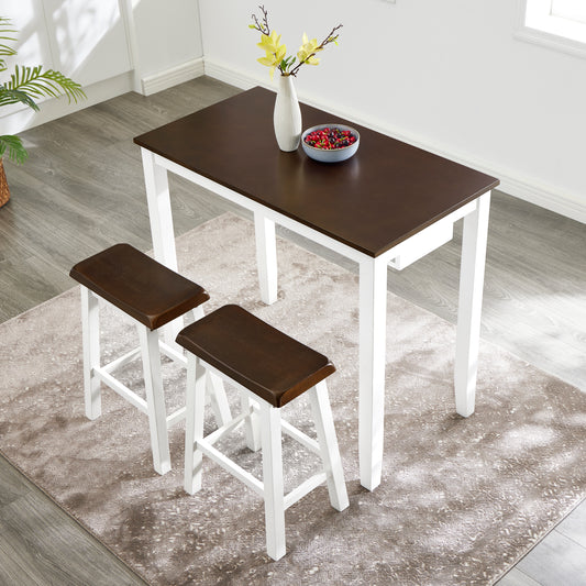 Bar Table and Chairs Set, 4 Piece Dining Table Set, Industrial Breakfast Table Set, for Living Room, Dining Room, Game Room-Antique grey white SolidRoot Buy Furniture USA