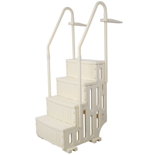 4-Step Above Ground Pool Entry System with Handrails - Heavy Duty 400 lbs Capacity Staircase SolidRoot Buy Furniture USA