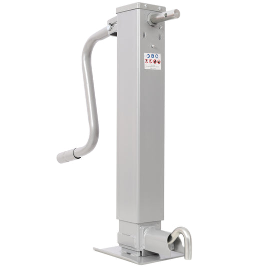 Weld On Trailer Jack, 12,000 lbs. Capacity, Sidewind Crank, No Mount Square Jack Tube,26 Inch Travel, Heavy-Duty Square Tube, GRAY Color SolidRoot Buy Furniture USA
