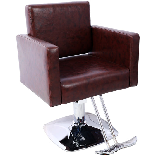 Brown Hydraulic Salon Styling Chair with Barber Cape Included - 360° Swivel Pump, 330 lbs Capacity Beauty Equipment for Hairdresser & Home Spa SolidRoot Buy Furniture USA