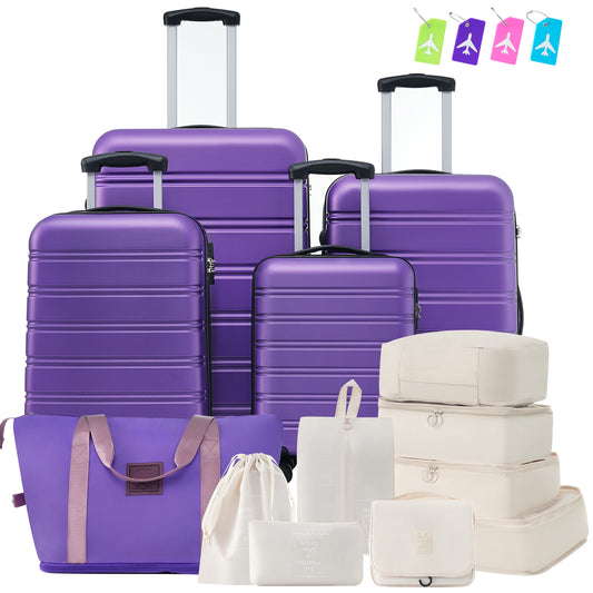 Hardshell Luggage Sets 4 pcs + Bag Spinner Suitcase with TSA Lock Lightweight-16'+20'+24'+28' Luggages SolidRoot Buy Furniture USA