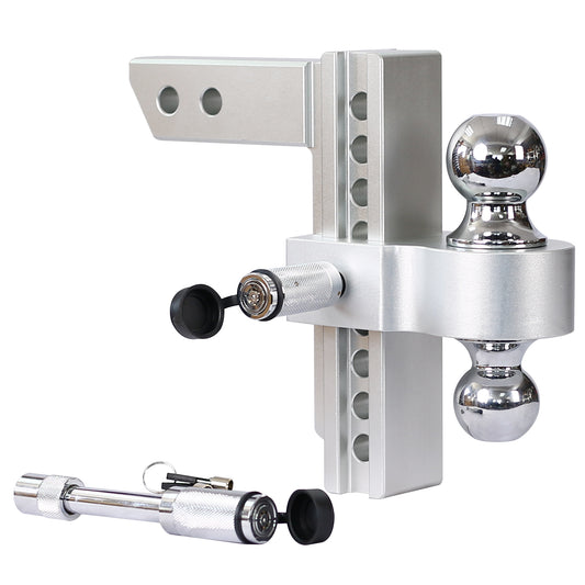 Alu Adjustable Trailer Drop Hitch 2-Inch Receiver 8-Inch Adjustable Silver Aluminium SolidRoot Buy Furniture USA