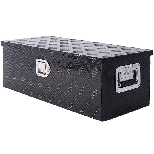 30inch Aluminum tool box,heavy duty truck bed tool box,outdoor trailer pickup storage tool box,RV storage organizer,underbody box w/lock keys,black SolidRoot Buy Furniture USA