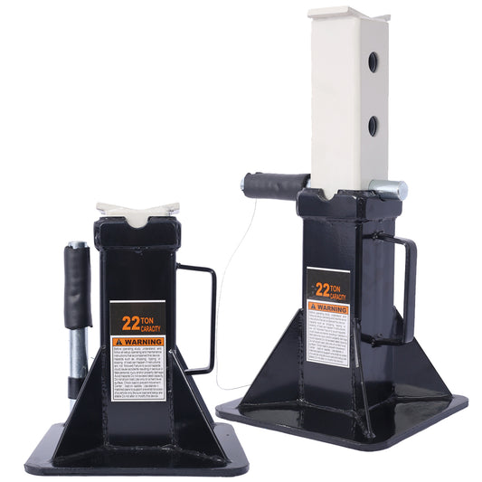Heavy Duty Pin Type Professional Car Jack Stand with Lock, 22 Ton (44,000 lb) Capacity, Black, 1 Pair SolidRoot Buy Furniture USA