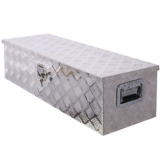 39inch Aluminum tool box,heavy duty truck bed tool box,outdoor trailer pickup storage tool box,RV storage organizer,underbody box w/lock keys,silver 39x13x10inch SolidRoot Buy Furniture USA