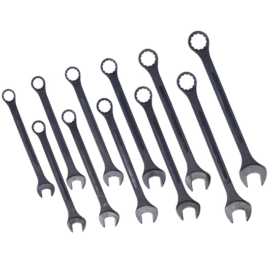Jumbo Combination Wrench Set extra large, Metric, 11-piece, 34 to 50mm,Black Oxide, with Pouch SolidRoot Buy Furniture USA