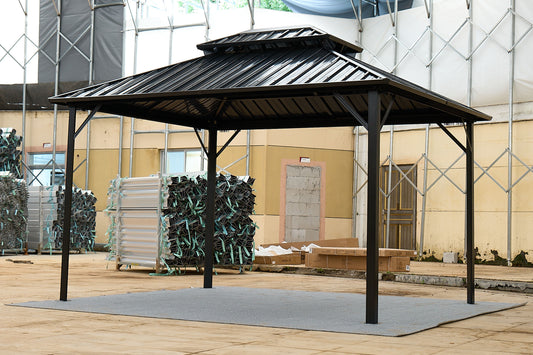 10*10FT patic gazebo,aluminum gazebo with steel canopy,Outdoor Permanent Hardtop Gazebo Canopy for Patio, Garden, Backyard SolidRoot Buy Furniture USA
