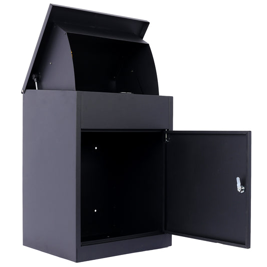 Package Delivery Boxes for Outside,Extra Large Mailbox,Galvanized Steel Parcel Mailbox,Wall Mounted Lockable Anti-Theft for Outdoor Porch,Curbside,black SolidRoot Buy Furniture USA