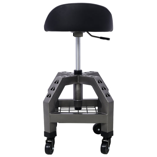 Pneumatic 360 Degree Swivel Stool, Mechanics Rolling Creeper Seat, Heavy Duty Rolling Mechanics Stool, Shop Stool with Casters gray SolidRoot Buy Furniture USA