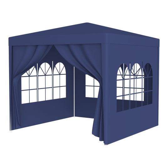 Blue 10' x 10' Heavy Duty Party Tent with 4 Sidewalls - Outdoor Gazebo Canopy & Wedding Event Shelter SolidRoot Buy Furniture USA