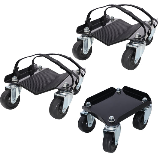 Heavy Duty Snowmobile Dolly with V-Slide and Swivel Casters, Black Steel, 1500lbs Capacity SolidRoot Buy Furniture USA