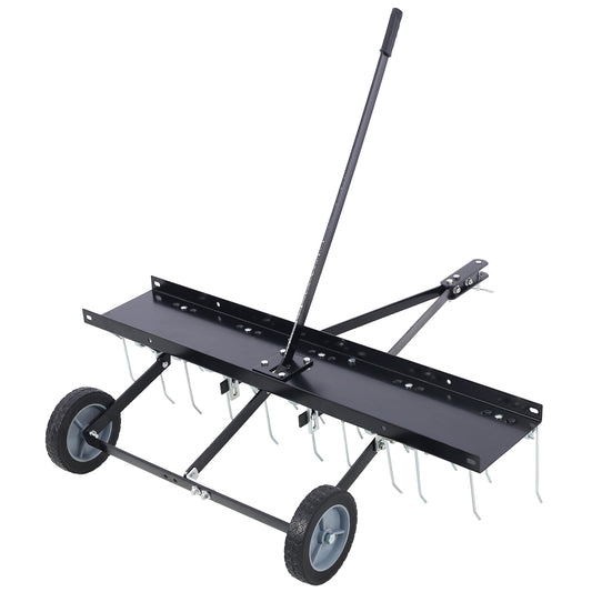 40-Inch Lawn Sweeper Tow Behind Dethatcher, Landscape Rake, Lawn Tractor Rake, Tine Tow Dethatcher Pull Behind Mower, Riding Lawn Mower Attachments for Outdoor Yard Tools Lawn Care SolidRoot Buy Furniture USA