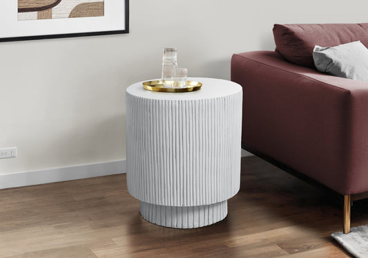 Accent Table, 25'h, Indoor Or Outdoor, Bedroom, End, Living Room, Nightstand, Round, Side Table, White, Contemporary, Modern SolidRoot Buy Furniture USA