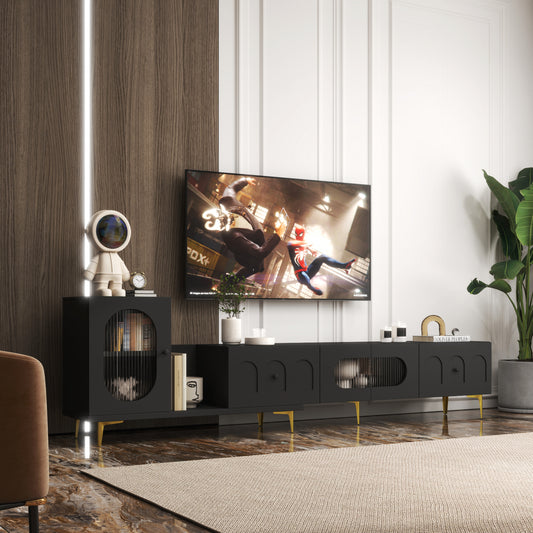 Wood Extendable TV Stand Rectangle Entertainment Center,Media TV Console for Living Room Bedroom SolidRoot Buy Furniture USA