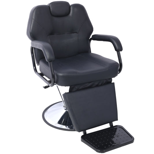 Hair Stylist All Purpose Barber Chair for Barbershop Salon Chair,Heavy Duty Hydraulic Barber Chair Spa Furniture Shampoo Reclining Extra Wider Seat Beauty Hair Salon Equipment,black SolidRoot Buy Furniture USA
