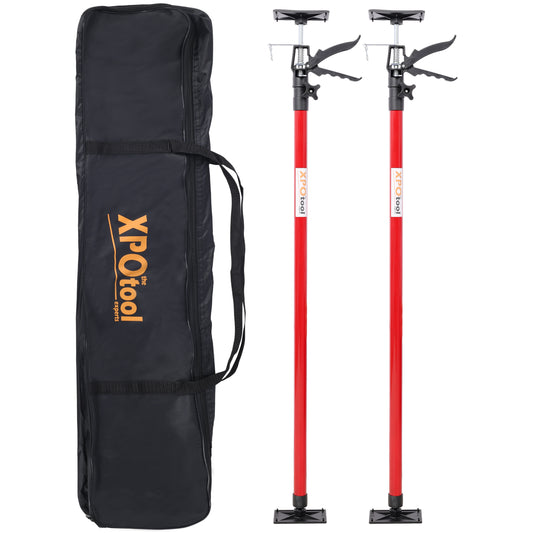 Adjustable Support Pole System Steel for Drywall and Cabinet Installation, Extends 45 to 114 Inch with Carry Bag, Black and Red SolidRoot Buy Furniture USA