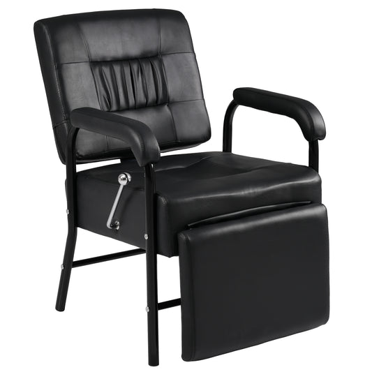 Shampoo Chair with Footrest for Salon, Reclining Salon Chair for Barber & Hair Stylist Chair, Controled Recline Spa Beauty Equipment, Black SolidRoot Buy Furniture USA