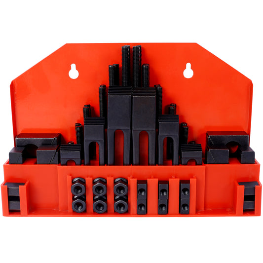58Pc T-Slot Clamping Kit Mill Machinist Set With T-slot cleaner and Tightening Wrench (7/16 Table Slot 3/8-16 Stud Size) SolidRoot Buy Furniture USA
