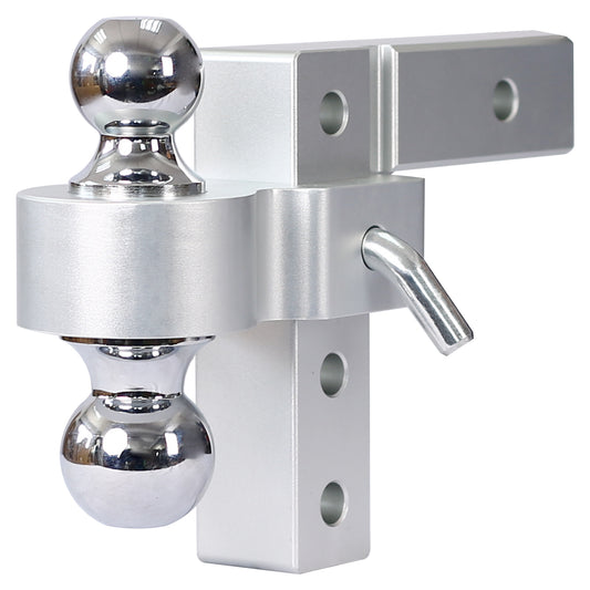 Alu Adjustable Trailer Drop Hitch with 2-Inch Receiver, 6-Inch Adjustable, Silver, Aluminium SolidRoot Buy Furniture USA