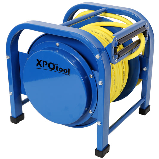 Retractable Air Hose Reel, 3/8' x 100 Feet, 300 PSI, Spring-Driven Steel, Heavy Duty Industrial, Hybrid hose, Portable and Durable SolidRoot Buy Furniture USA