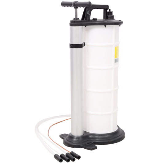 Manual Oil Extractor Pump 9L Capacity for Automotive Fluids, White+Black Plastic, 10x12.5x24.8 inches SolidRoot Buy Furniture USA