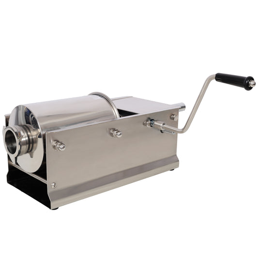 3L/7LBS Horizontal Sausage Stuffer,Stainless Steel,Manual Sausage Maker,With 4PCS Filling Nozzles, For Home & Commercial Use SolidRoot Buy Furniture USA