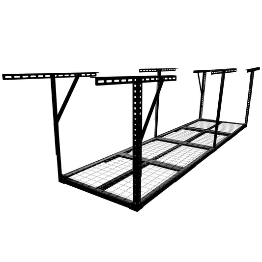 2x8FT Overhead Garage Storage Rack,Adjustable Storage Organization System,Heavy Duty Metal Garage Ceiling Storage Racks,450lbs Weight Capacity,Black Color SolidRoot Buy Furniture USA