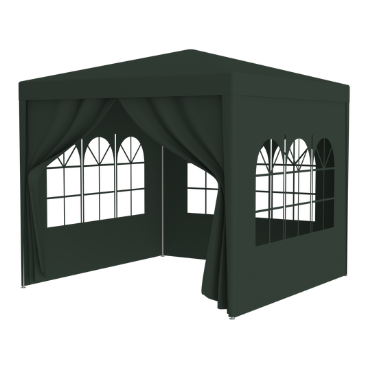 10'x10' Party Tent Outdoor Heavy Duty Gazebo Wedding Canopy + 4 Removable Walls ,Green SolidRoot Buy Furniture USA