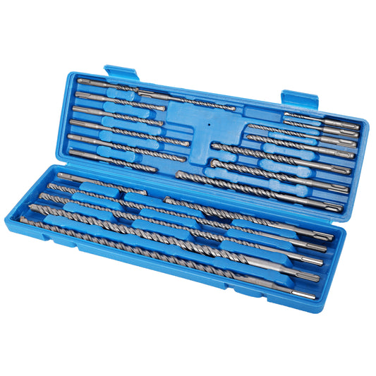 20pcs Impact Hammer Drill Bit Set,SDS Plus Drill Bit Set, Carbide Tipped,with Storage Case for Concrete, Stone, Brick SolidRoot Buy Furniture USA