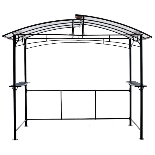 Grill gazebo 8x5ft,outdoor patio canopy,BBQ shelter with steel Hardtop and side shelves SolidRoot Buy Furniture USA