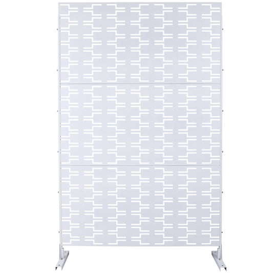Outdoor & Indoor Privacy Screen Metal Privacy Screen 76' H×48' W, Freestanding Decorative Privacy Screen for Deck Balcony Patio, Privacy Fence Panels for Outside Lawn Garden PS112 WHITE SolidRoot Buy Furniture USA