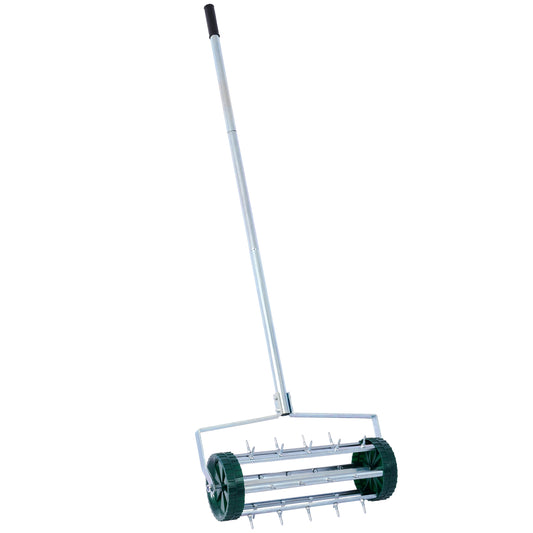 Spike Lawn Aerator, Heavy Duty Rolling Lawn Aerator, Garden Yard Rotary Push Lawn Aeration with Steel Handle SolidRoot Buy Furniture USA