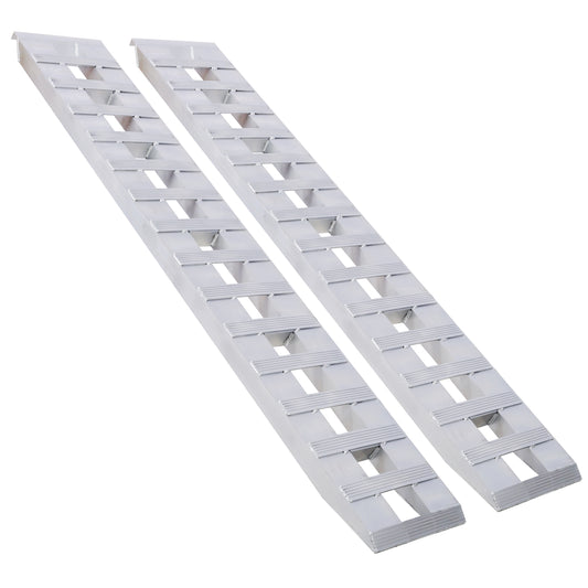 Heavy-Duty Ramps with Top Hook Attaching End, Universal Loading Ramp for Motorcycle, Tractor, ATV/UT 84' X 14' 6600 LBS 1 Pair 2 Ramps Silver Aluminum SolidRoot Buy Furniture USA