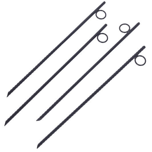 Rebar stake with loop 4pcs Grip Rebar 3/8x 18 Inch Steel Durable Heavy Duty Tent Canopy Ground Stakes with Angled Ends and 1 Inch Loops for Campsites and Canopies SolidRoot Buy Furniture USA