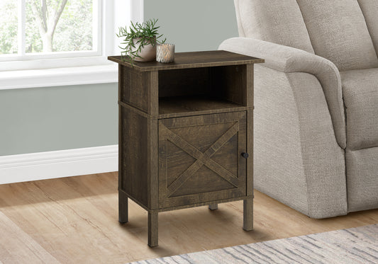 Accent Table, Side Table, End, Living Room, Small, Storage, Dark Oak Laminate, Transitional SolidRoot Buy Furniture USA