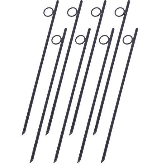 Rebar stake with loop 8pcs Grip Rebar 3/8x 18 Inch Steel Durable Heavy Duty Tent Canopy Ground Stakes with Angled Ends and 1 Inch Loops for Campsites and Canopies SolidRoot Buy Furniture USA