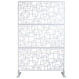 Outdoor & Indoor Privacy Screen Metal Privacy Screen 76' H×48' W, Freestanding Decorative Privacy Screen for Deck Balcony Patio, Privacy Fence Panels for Outside Lawn Garden PS114 WHITE SolidRoot Buy Furniture USA