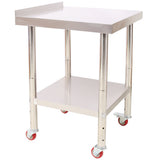 Stainless Steel Prep Table, 24 x 24 x 35-1/2 Inch, 440lbs Load Capacity Heavy Duty Metal Worktable with Backsplash Adjustable Undershelf & 4 Casters, Commercial Workstation for Kitchen Restaurant SolidRoot Buy Furniture USA