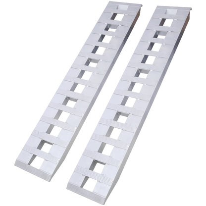 Heavy-Duty Ramps with Top Hook Attaching End, Universal Loading Ramp for Motorcycle, Tractor, ATV/UT 72' X 14' 6600 LBS 1 Pair 2 Ramps Silver Aluminum SolidRoot Buy Furniture USA