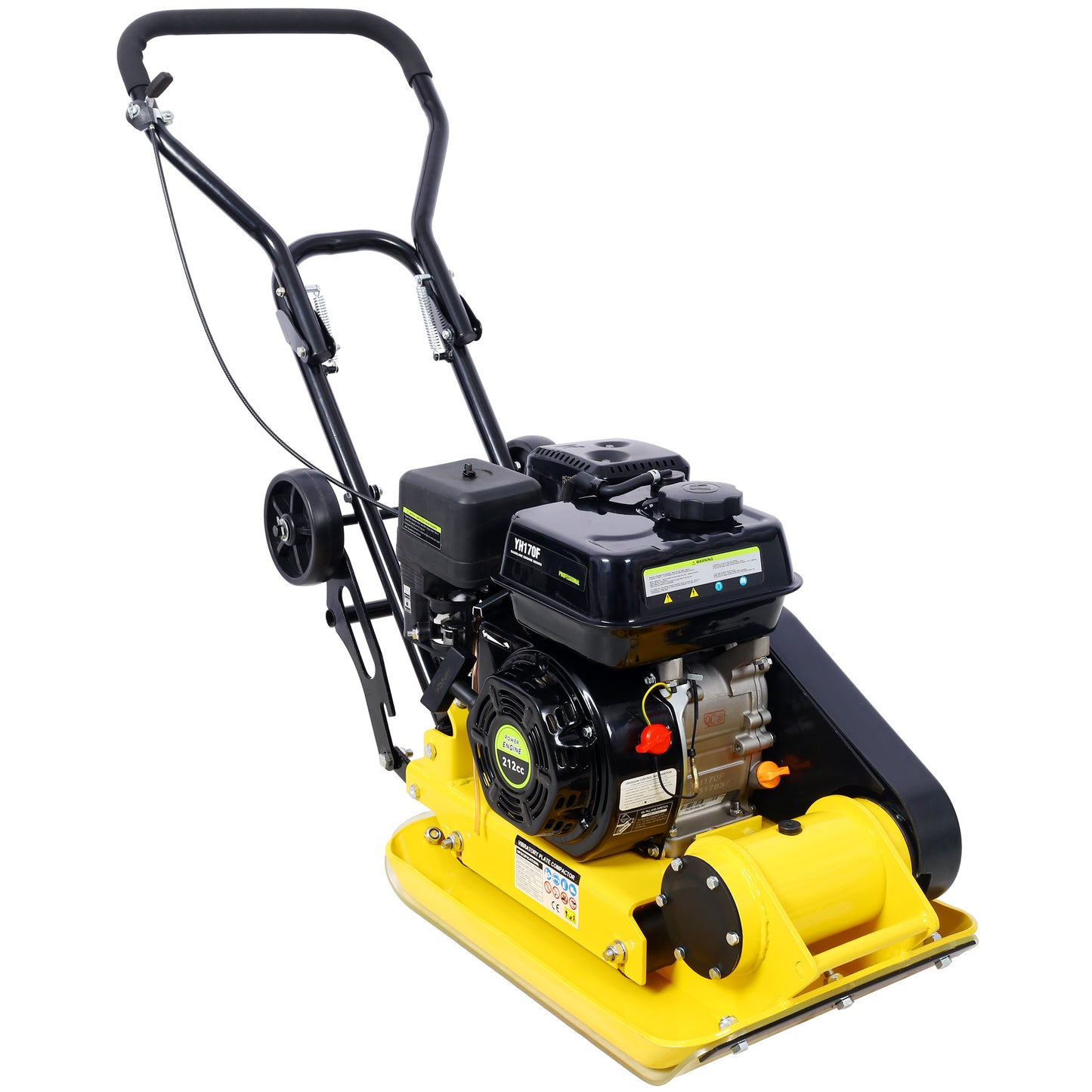 7.0HP 5500VPM MAX Gas Vibration Compaction Force 20 x 14 inch Plate Compactor w/Built-in Wheel,EPA compliant SolidRoot Buy Furniture USA