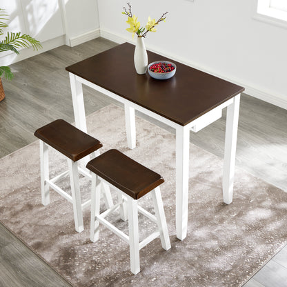 Bar Table and Chairs Set, 4 Piece Dining Table Set, Industrial Breakfast Table Set, for Living Room, Dining Room, Game Room-Antique grey white SolidRoot Buy Furniture USA