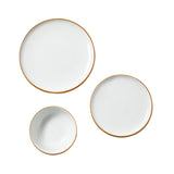 18 PCS Dinnerware Set Ceramic Plates and Bowls Sets Service for 6 White