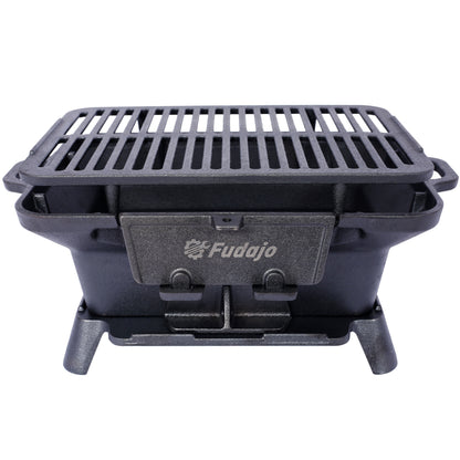 Oval Cast Iron Grill Outdoor, Portable Charcoal Grill and Tabletop Cast Iron Skillet - 100% Cast Iron, Enameled, Durable, Small Charcoal Grill, Camping Stove, Hibachi Grill SolidRoot Buy Furniture USA