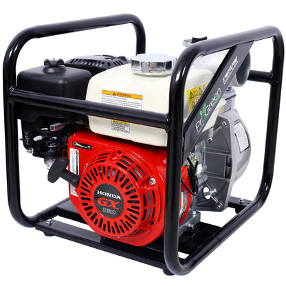 Honda GX160 Engine Water Pump 3' 264Gpm with 3IN NPT Coupler and 25FT Flat Hose, Aluminum, Black+Red SolidRoot Buy Furniture USA