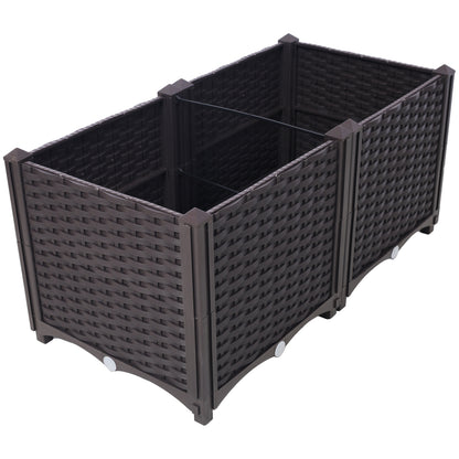 Deep Raised Garden Bed Plastic Planter Boxes for Vegetables Flowers Herbs and Succulents,Self-Watering Planter Box Raised Bed to Grow Flowers, Herbs & Vegetables, 31.5' L X 15.7' D X 14.7' H SolidRoot Buy Furniture USA