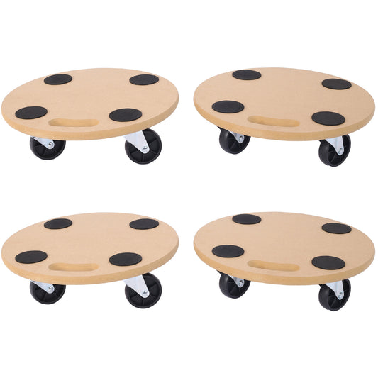 Furniture Moving Dolly, Heavy Duty Wood Rolling Mover with Wheels for Piano Couch Fridge Heavy Items, Securely Holds 500 Lbs (4pcs 15' Round Platform) SolidRoot Buy Furniture USA