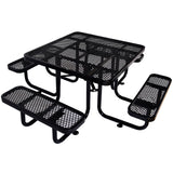 Square Outdoor Steel Picnic Table 46' black ,with umbrella pole SolidRoot Buy Furniture USA