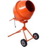 370W Portable Electric Concrete Mixer Cement Mixing Barrow Machine Mixing Mortar Handle with Wheel (4.6 cu/ft.) SolidRoot Buy Furniture USA