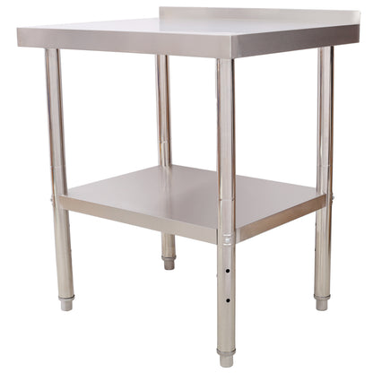 30'W x 24'D Stainless Steel Work Table with Backsplash - Commercial Grade Prep Station with Adjustable Undershelf (440 lbs Capacity) SolidRoot Buy Furniture USA