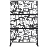 Outdoor & Indoor Privacy Screen Metal Privacy Screen 76' H×48' W, Freestanding Decorative Privacy Screen for Deck Balcony Patio, Privacy Fence Panels for Outside Lawn Garden PS114 BLACK, LIGHT SolidRoot Buy Furniture USA